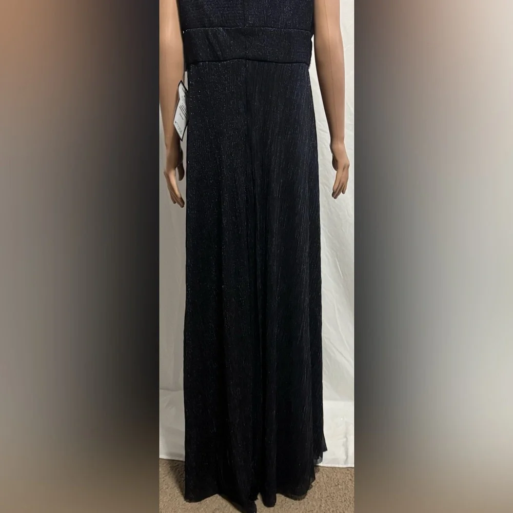 R & M Richard Plus Size Long Embellished Metallic Dress 3138 Size 18 - Picture 5 of 10